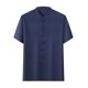 thumbnail image 2 of pstuiky camiseta de hombre, Camisa informal de manga corta con cuello alto, cómoda y lisa para hombre camisas casuales para hombre xxxl, 2 of 3