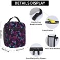 thumbnail image 5 of Purple Neon Butterflies Insulated Lunch Bag, Reusable Lunch Box Tote Bag For Office Work Picnic Travel Women/Men, 5 of 6