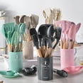 thumbnail image 4 of Mdesiwst Non-stick Silicone Cookware Silicone Cooking Utensils Set Non-stick Heat Resistant Spatula Spoon Oil Brush Shovel Egg Beater Food Grade for Non-stick, 4 of 8