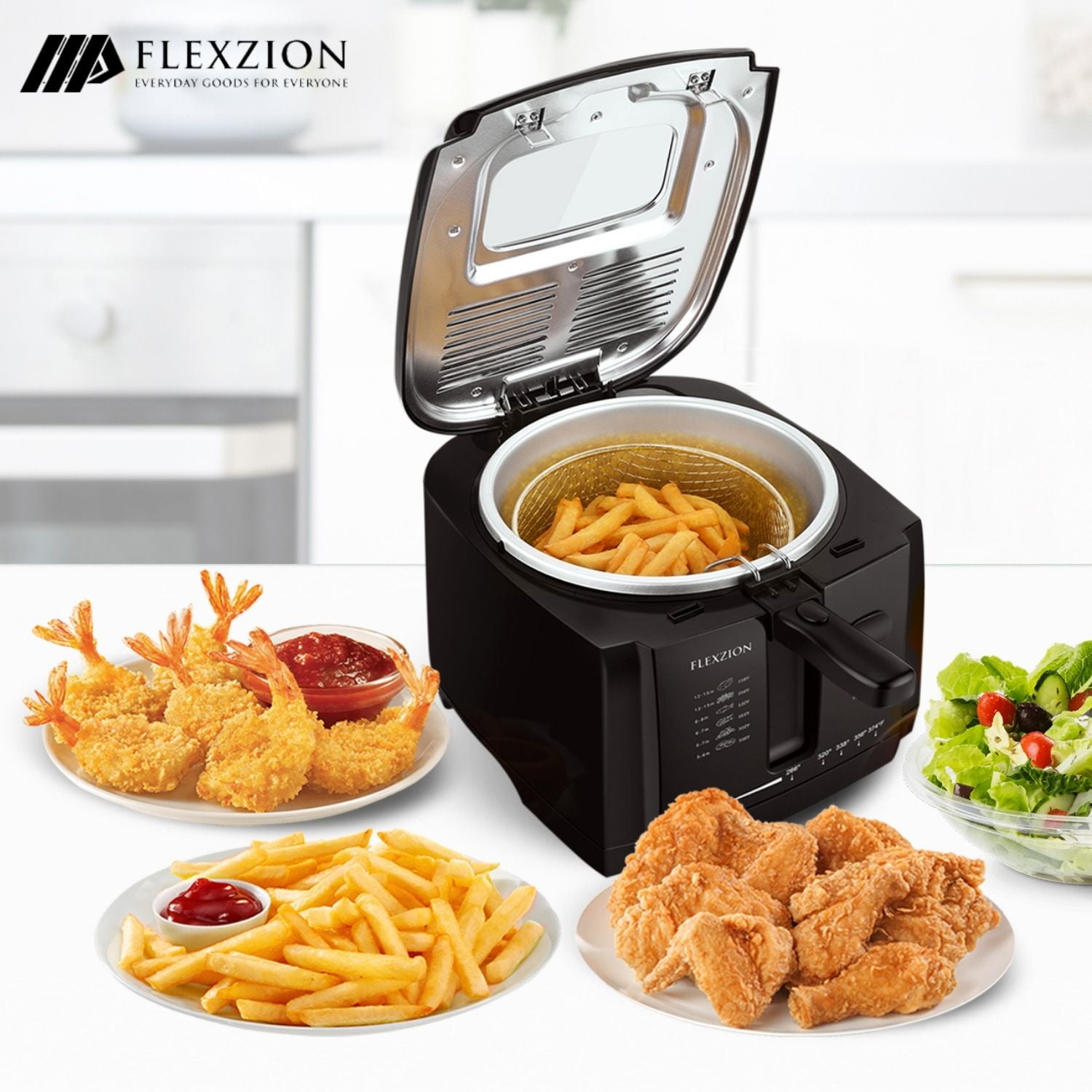  ORALNER Deep Fryer with Basket, Electric Deep Frying 12 Cups  Oil Fryer w/View Window, Cool Touch Handle, Timer, Adjustable Temperature  Home Deep Fat Fryers, Silver (3.2 QT): Home & Kitchen