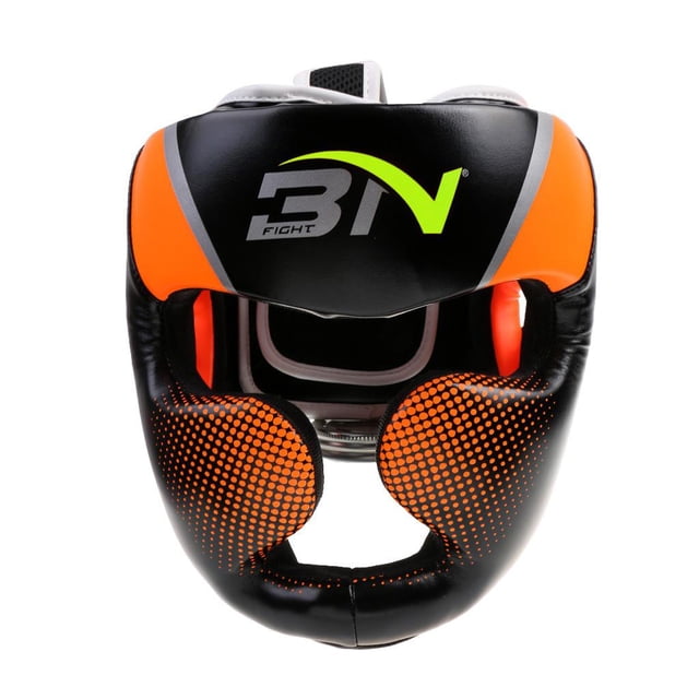 Casco Boxeo Artes marciales Entrenamiento Protección para la cabeza Protector Absorción de golpes naranja Cola Casco de boxeo