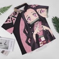 thumbnail image 2 of Demon Slayer Nezuko Mens Hawaiian Shirt Loose Fit Shirts - Short Sleeve And Button Down Hawaiian Shirt for Men with Pocket, 2 of 7