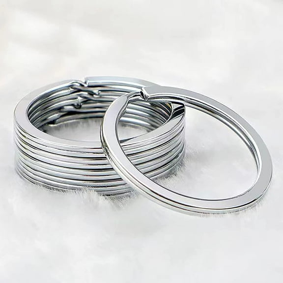 10 Pcs Key Ring with Chain D Snap Hook Split Keychain Metal Key Ring Hardware with 8mm Open Jump Ring and Connector