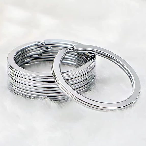 10 Pcs Key Ring with Chain D Snap Hook Split Keychain Metal Key Ring Hardware with 8mm Open Jump Ring and Connector