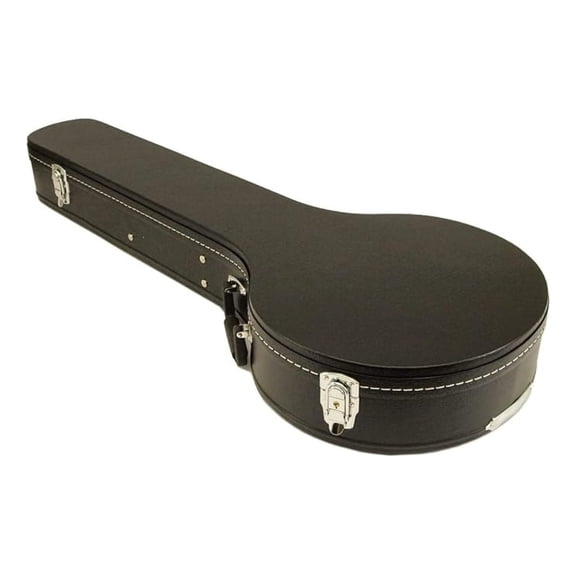Hardshell Banjo Case - Universal Fit for Standard Size Banjos - Heavy Duty Travel Case with Plush Interior - Black