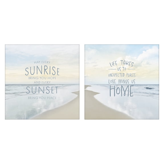 Stupell Industries Beautiful Beach Inspirations 2 Piece Canvas Wall Art Set, design by Natalie Carpentieri