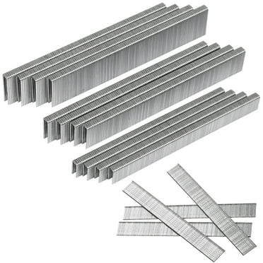 SITLDY 18 Gauge,1600-Count, 1/4 Inch Narrow Crown Staples (1/2" 3/4" 1") and Brad nails (5/8"), 400 per size, Galvanized