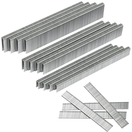 SITLDY 18 Gauge 1600-Count, 1/4 Inch Narrow Crown Staples (1/2" 3/4" 1") and Brad Nails (5/8"), 400 per Size, Galvanized C30