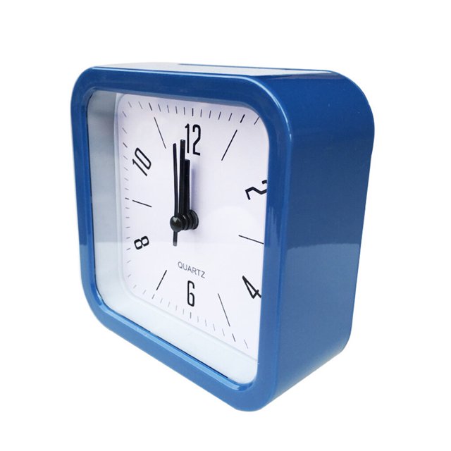 facefd Silent Alarm Clock Square Plastic Digital Non-Ticking Clock Portable Touching Snooze Clocks with Night Light for Blue
