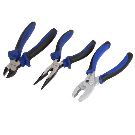 BOOHER Authorized Long Needle Nose Diagonal Cutting Slip Joint Pliers Set 3 in 1