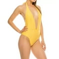 thumbnail image 2 of Kendall + Kylie YELLOW Halter Sash One Piece Swimsuit, US Medium, 2 of 3
