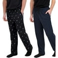 thumbnail image 3 of Nautica Men's 2 Pack Fleece Lounge Sleepwear Pajama Pants (Black (True Black/Maritime Navy)/Medium), 3 of 4
