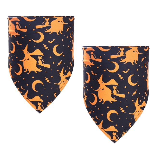 2 piezas de toalla de saliva para mascotas de Halloween, babero decorativo de una sola capa para perro y gato