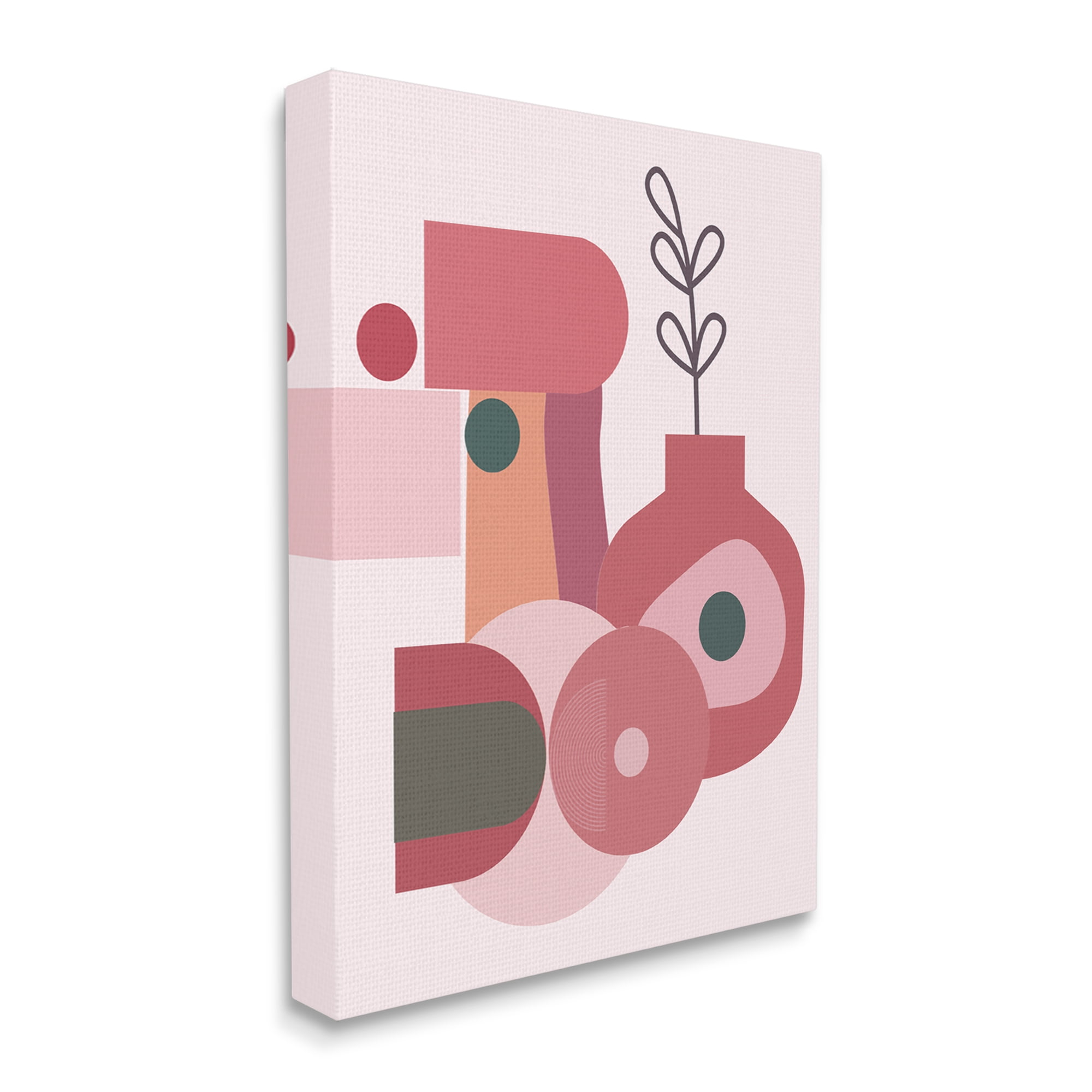 Stupell Industries Pink Abstract Flower Vase Botanical & Floral Painting Gallery Wrapped Canvas Print Wall Art, 30 x 40