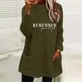 thumbnail image 2 of Lindreshi Christmas Pajamas for Women Women's Round- Neck and Winter Loose Print Pocket Warm Long Sleeve Blouse Tops, 2 of 3