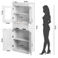 thumbnail image 2 of BeesClover 67" Tall Bathroom Cabinet with 4 Doors & Flip Glass Drawer, Storage Cabinet with Adjustable Shelves, Freestanding Organizer for Kitchen, Living Room (Antique White), 2 of 8