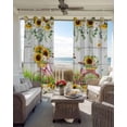 thumbnail image 4 of Spring Sunflowers Blackout Curtains 90 Inches Long, Country Bicycles Yellow Flowers Wooden Thermal Insulated Black Out Curtains, Darkening Window Curtain for Bedroom Living Room 52"x90" 2 Panels, 4 of 9