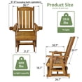 thumbnail image 2 of Fortune Candy 37.6 in. Wood Patio Glider with Deep Contoured Seat, Heavy Duty 600 lbs, for Outdoor Patio Garden, Teak Tone, set of 2, 2 of 5