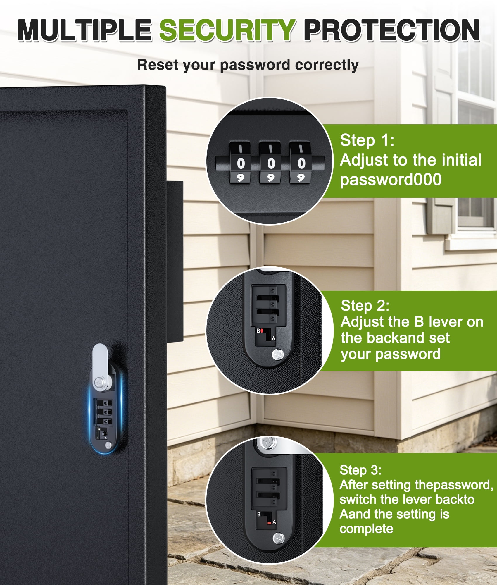 Esheno Package Delivery Box 45 in H Anti Theft Galvanized Steel Combination Lock Large Capacity Parcel Mailbox with Planter Top for Porch Apartment