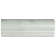 SomerTile 2x6-inch Carra Carrara Matte London Chair Rail Ceramic Wall Trim Tile (4/Pack)
