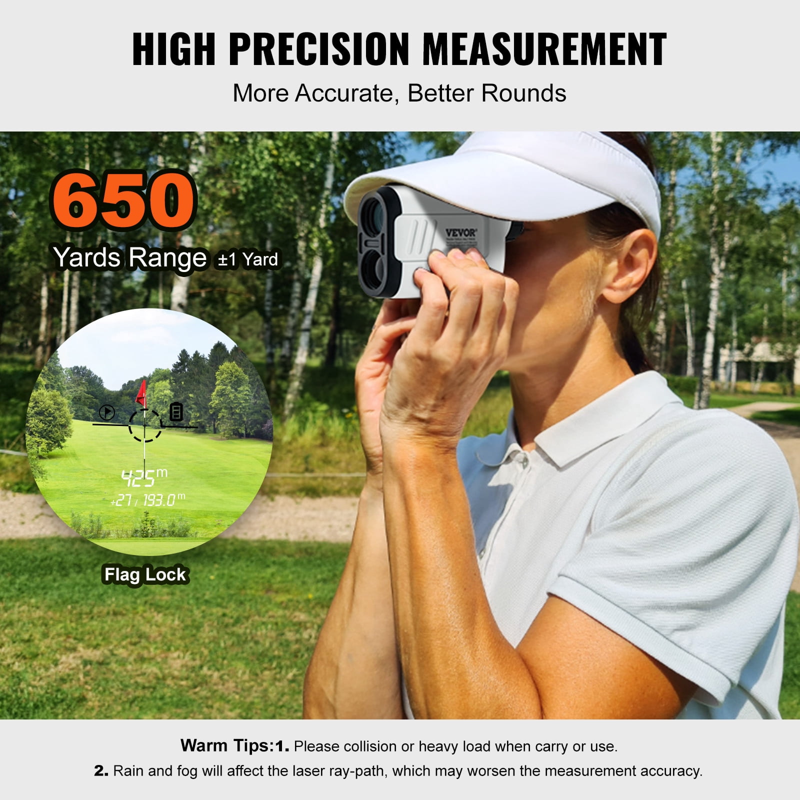 SKYSHALO 650 Yards 6X Magnification Distance Measuring Laser Golf Rangefinder Distance Measuring Slope Switch Battery