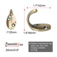 thumbnail image 2 of 2pcs Wall Hooks Zinc Alloy Hook Caps Coat Towel Wall Bathroom DIY Hanger w Screws Bronze Tone, 2 of 7