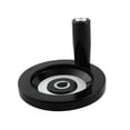 thumbnail image 1 of Rueda de mano de plástico negro de 12 mm x 100 mm con mango removible para máquina de fresado industrial, 1 of 2