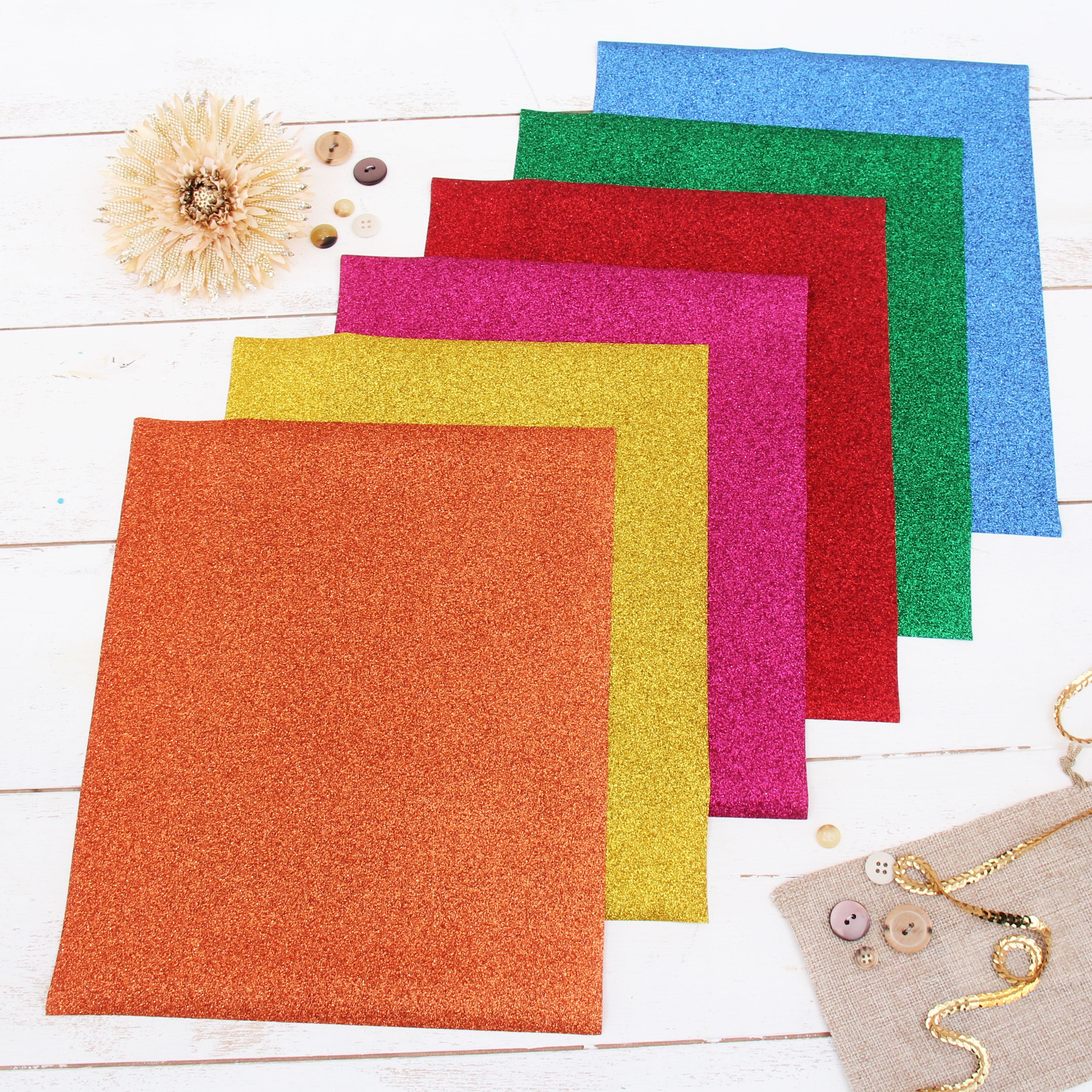 Threadart Rainbow Colors 10 X 12 Glitter Heat Transfer Vinyl Precut Sheets Red Green Blue Yellow Pink Copper Bundle Pack For Silhouette Cameo Cricut Nbsp Htv Heat Transfer Vinyl Precut Sheets