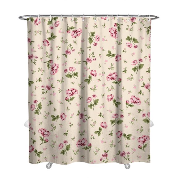 Waterproof Pioneer Shower Curtain 72x84 Inch Polyester Unique Cute Floral Shower Curtain for Bathroom Hotel Home Decor with 12 Plastic Hooks