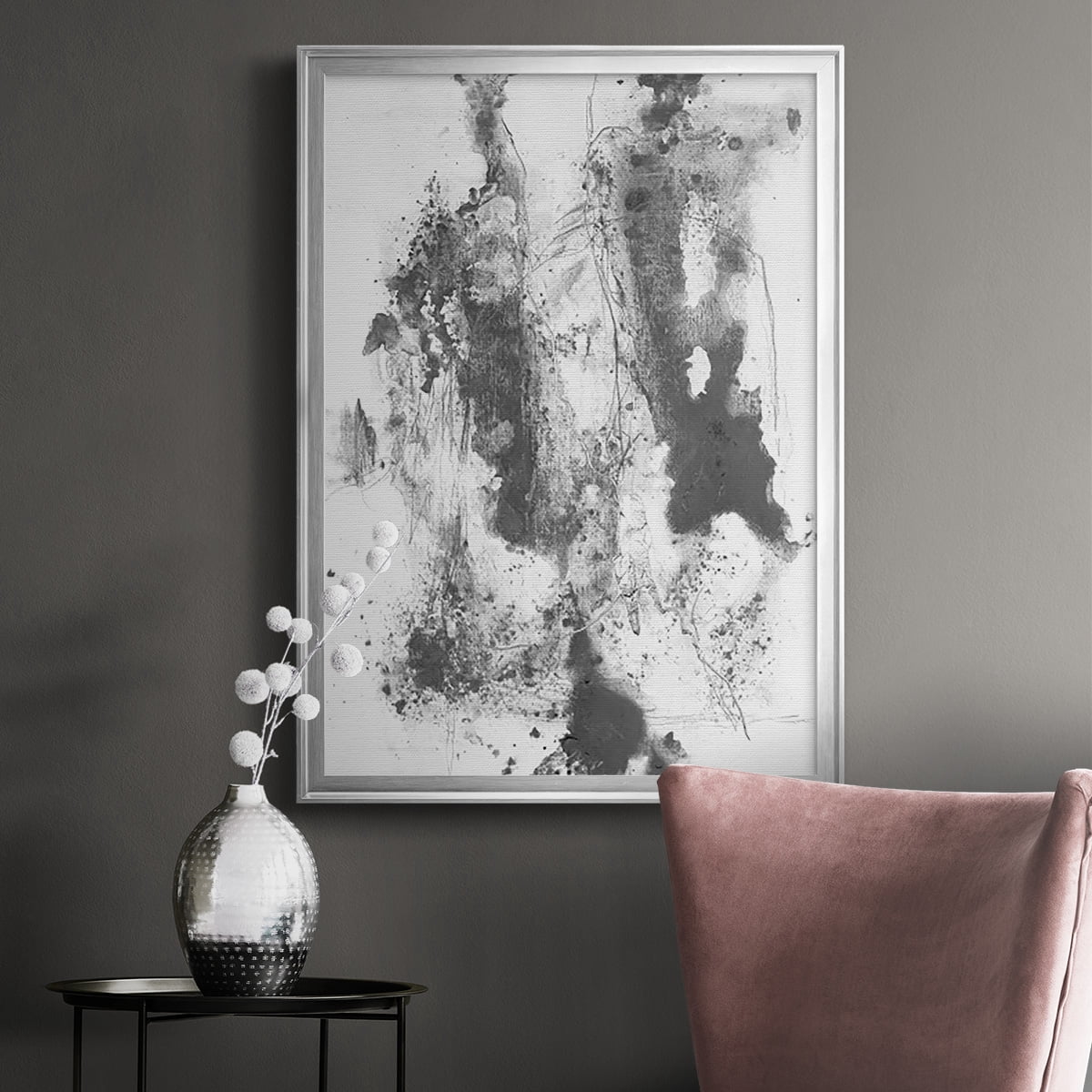 Graphite Abstract III Premium Framed Print, in Gold, Black, or Silver - Ready to Hang