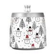 thumbnail image 7 of Yayeee Ashtray with Lid for Cigarette Smokeless Stainless Steel Home Ash Holder, Black Cartoon Snowmen, 7 of 7