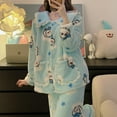 thumbnail image 6 of Cute Pajamas Suit Anime Usagi Hachiware Chiikawa Kawaii Cartoon Women Thickened Plush Blue Winter Coral Velvet Home Clothes, 6 of 28