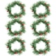 thumbnail image 1 of Anillos de velas de bayas navideñas, bayas artificiales, anillo de luz de té, decoración de mesa navideña, 6 uds., 1 of 7