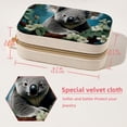 thumbnail image 5 of Koala Velvet Portable Jewelry Organizer Box with Removable Compartment - Earring Holder and Gift Jewelry Box, 5 of 7