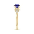 thumbnail image 3 of ANGARA Natural Three Stone Round Tanzanite Ring with Diamond Accents in 14K Yellow Gold for Women (Size-6mm) | December Birthstone, Anniversary, Jewelry Gift for Women | Natural Tanzanite Ring, 3 of 9