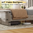 thumbnail image 4 of Amerlife Farmhouse King Size Bed Frame with 54" Tall Geometric Headboard & Storage Drawers, Grey, 4 of 10