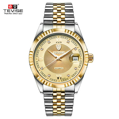 TEVISE Top Brand Men Fashion Luxury Waterproof Wristwatch Semi-automatic Mechanical Watch Business Men's
