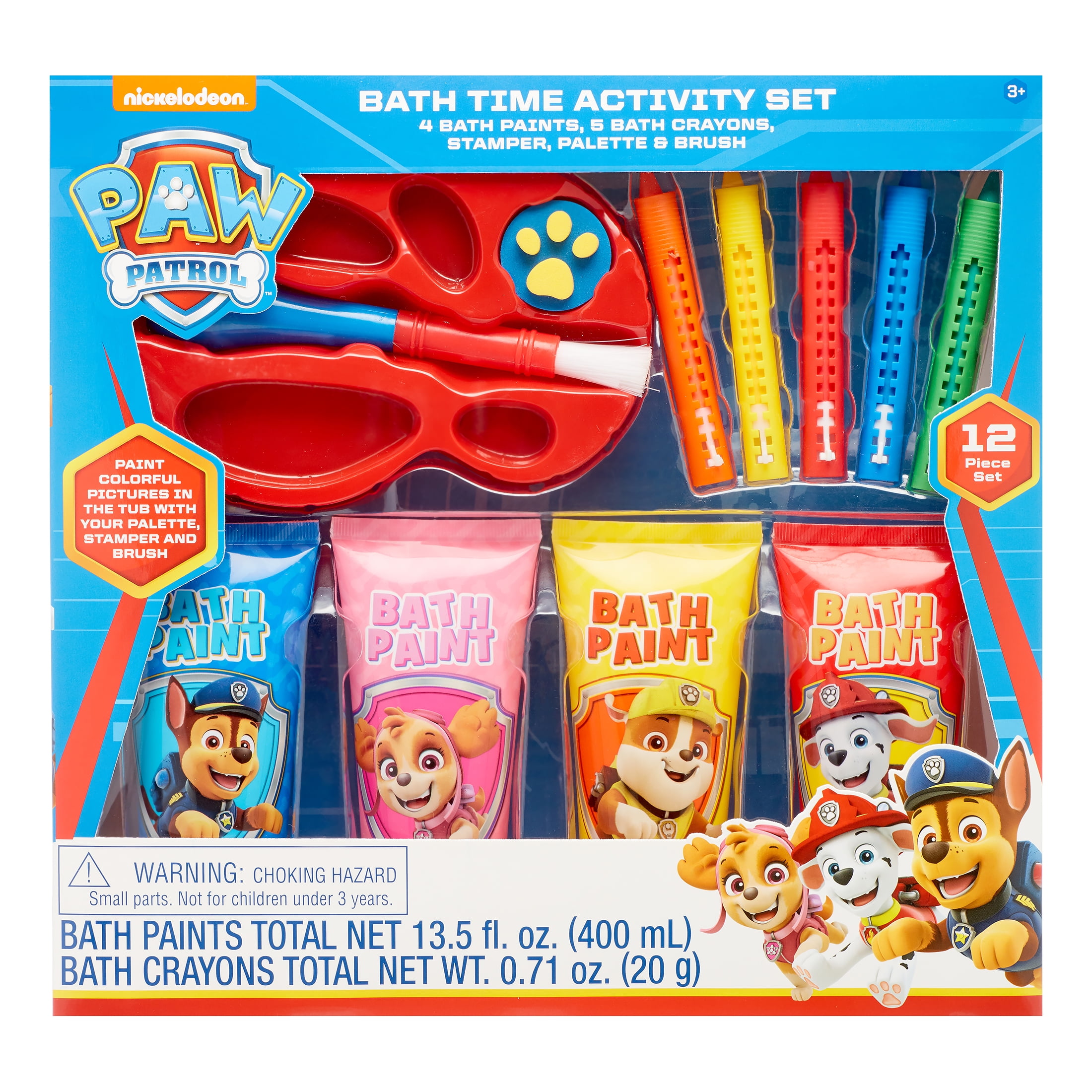Paw Patrol Bath Set for Toddlers 1-3 - Bundle with Paw Patrol Adventure Bay  Bath Toy, Crayola Finger Paint Assorted Colors, Chase Paw Patrol Bath Toy