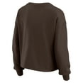 thumbnail image 3 of Women's WEAR by Erin Andrews Brown Cleveland Browns Heavy Rugby Jersey Long Sleeve T-Shirt & Shorts Lounge Set, 3 of 7