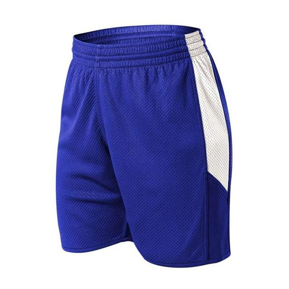 Alleson Athletic - Women's Single Ply Reversible Shorts - Color - Royal/ White - Size - L