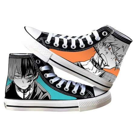

Japanese Anime My Hero Academia Canvas Shoes Sneakers Izuku Shoto Katsuki Might Pattern Skateboard Shoes High Top Fashion Casual Shoes Non-slip Anime Sneakers Awesome Gift for Anime Fans