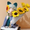thumbnail image 1 of Estatuilla de resina nórdica para decoración de de salón, soporte de flores secas de escritorio, jarrón, estante, adornos de estatua para niñas Azul Macarena Estatuilla de niña, 1 of 8