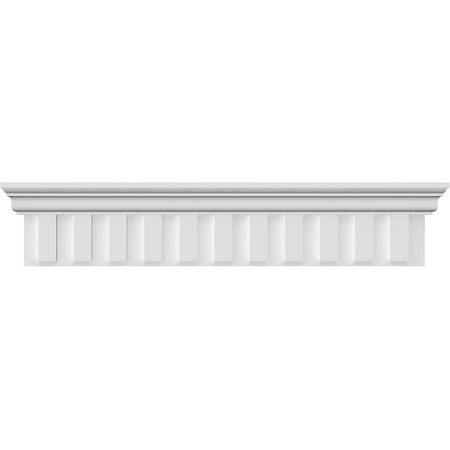 127" Bottom Width x 131 3/4" Top Width x 9 3/8"H x 7/8"P Dentil Crosshead