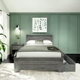 thumbnail image 5 of Plank+Beam Solid Wood Farmhouse Full Bed with Panel Headboard with Storage Drawers, Driftwood, 5 of 7