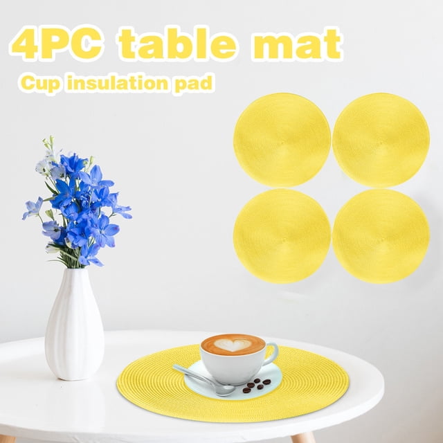 Price Drop Items 38cm Tableware Placemat Non-Slip Insulated Mat Round Woven Placemat 4PCS