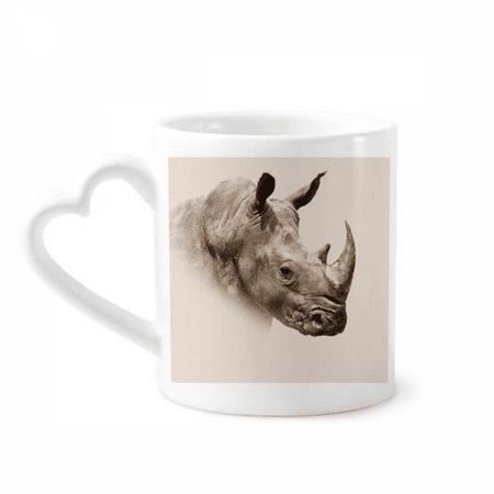 

Horned Rhinoceros Ear Body Mug Coffee Cerac Drinkware Glass Heart Cup