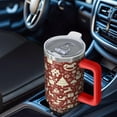 thumbnail image 6 of Red Christmas Icon Pattern Tumbler with Handle and Lid,40oz Double Wall Vacuum Insulated Tumbler,Cups Gift for Women and Men, 6 of 7