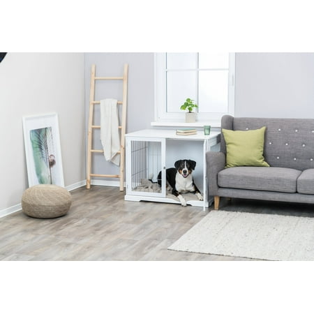 UPC: 4011905397634 | TRIXIE 2-Door 38.7 Wooden Indoor Furniture Style Crate for Dogs with Water Resistant Floor White