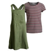 Angle View: Youngland Skirtall Dress With Front Pocket and Fashion Top (Big Girls)