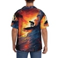 thumbnail image 3 of Lsque Sunset Surfing Silhouette print Men's Cuban Collar Short Sleeve Shirt Summer Beachwear Casual Button Down Fashionable Vacation Leisure Shirt-Small, 3 of 7